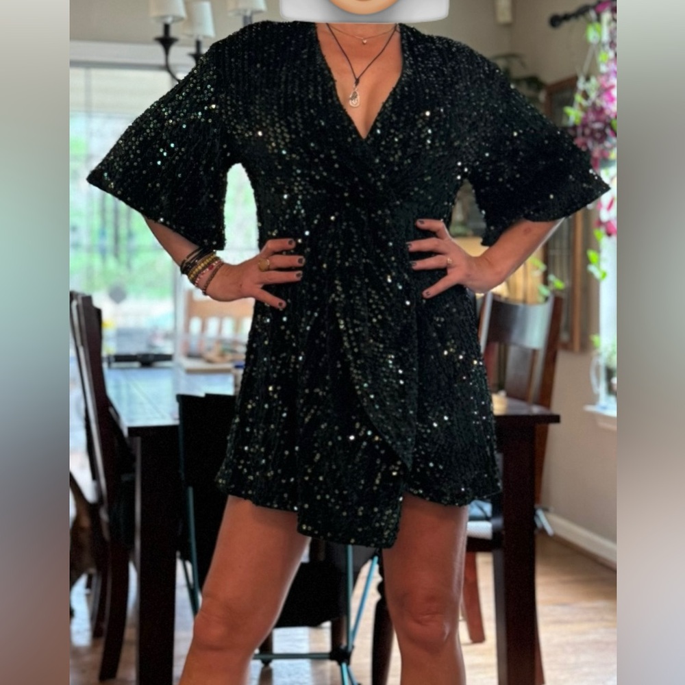 Elegant gree Sequin Dress